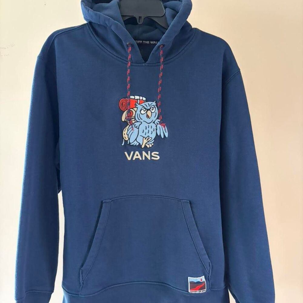 Vans Men's Navy and Blue Hoodie